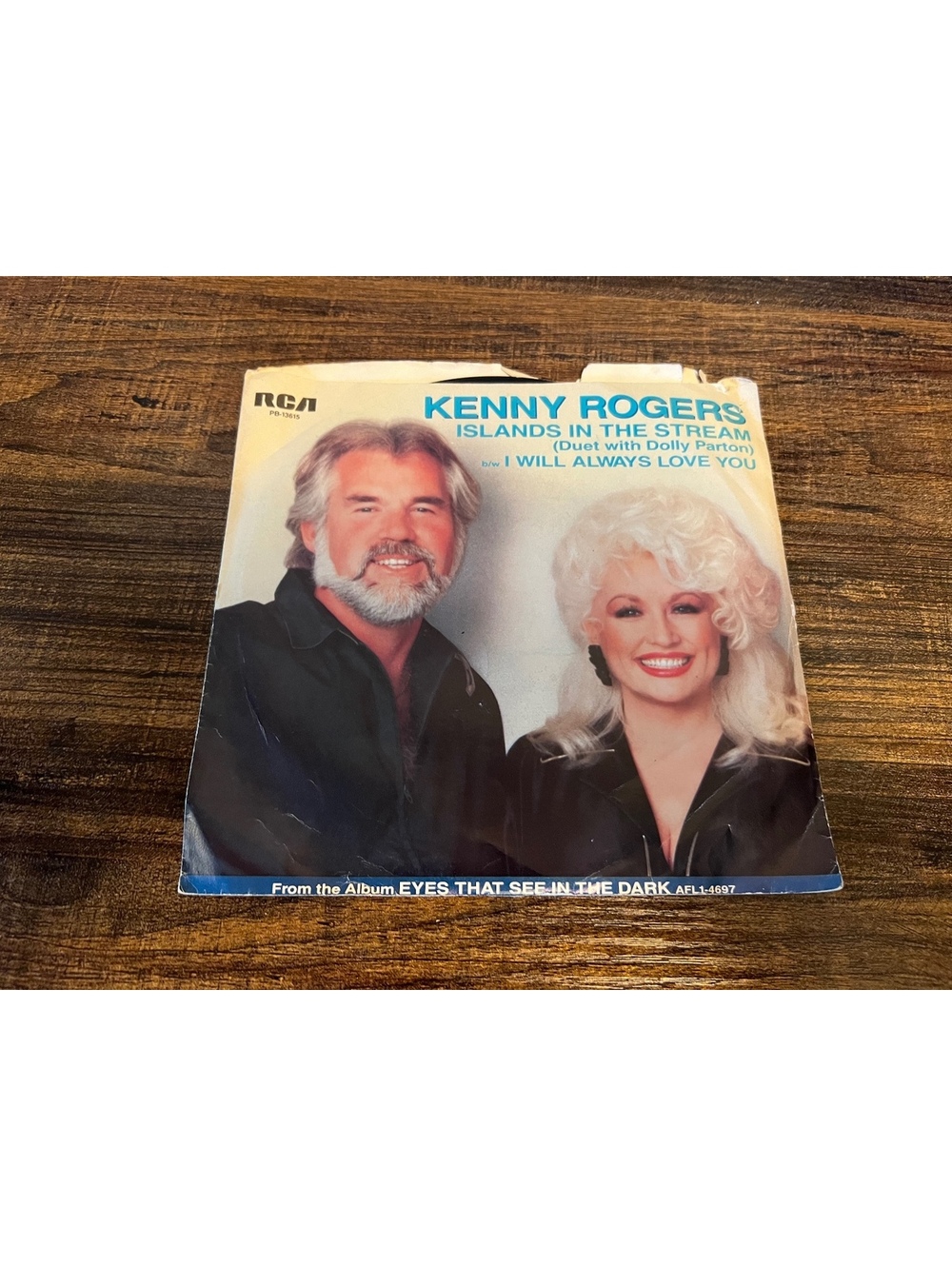 1983 Dolly Parton Duet Kenny Rogers “Islands in the Stream” 45 RPM vinyl record
